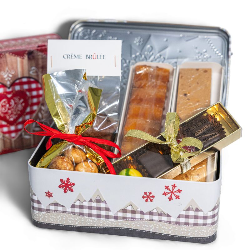 Cesta navideña caja metálica pequeña - Imagen 2