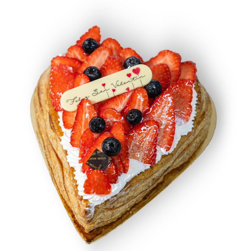 Tarta de hojaldre y fresas